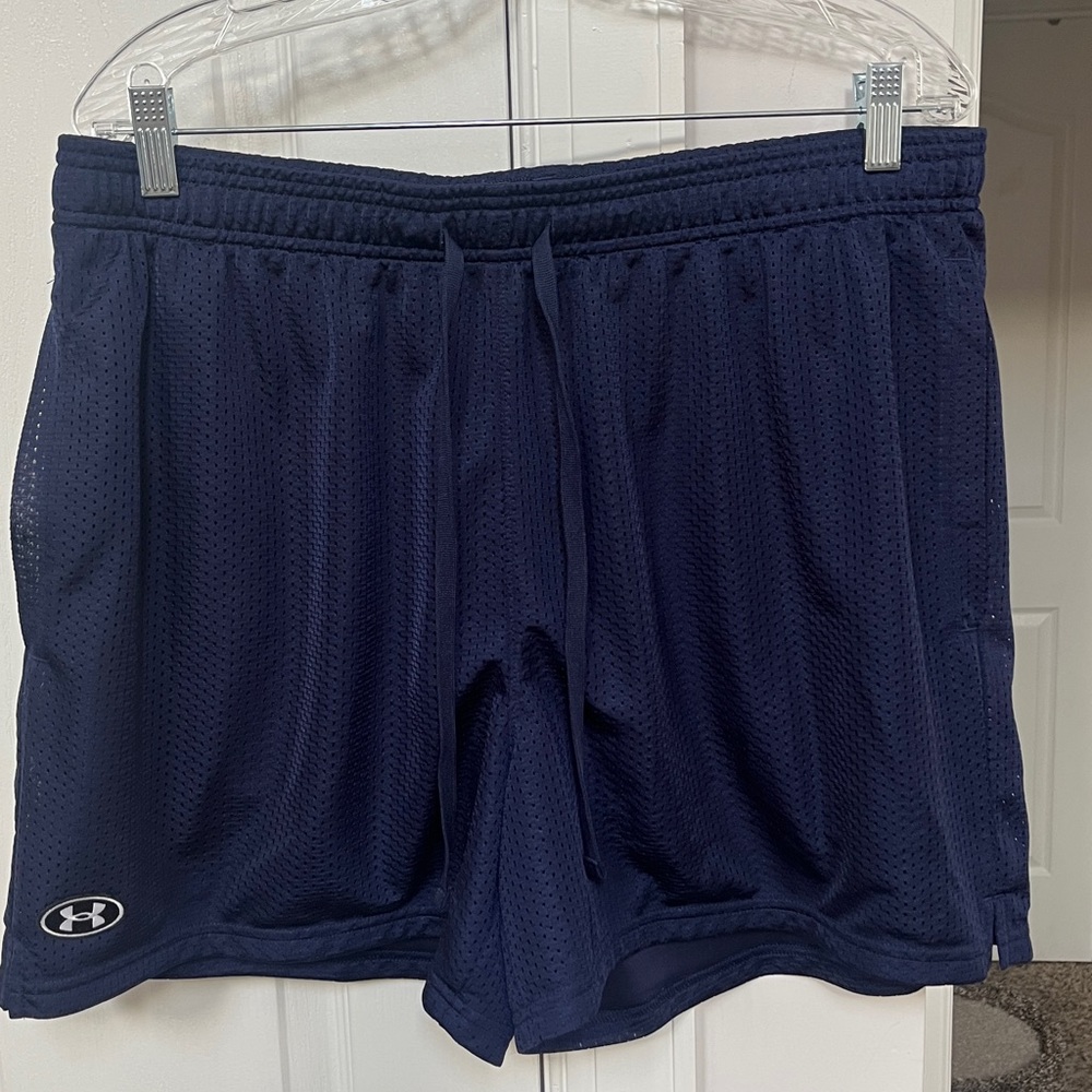 Under Armour navy blue mesh athletic shorts Size XL